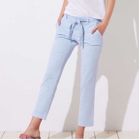 LOFT Pants - Loft Tie Waist Girlfriend Ankle Chinos Baby Blue 00